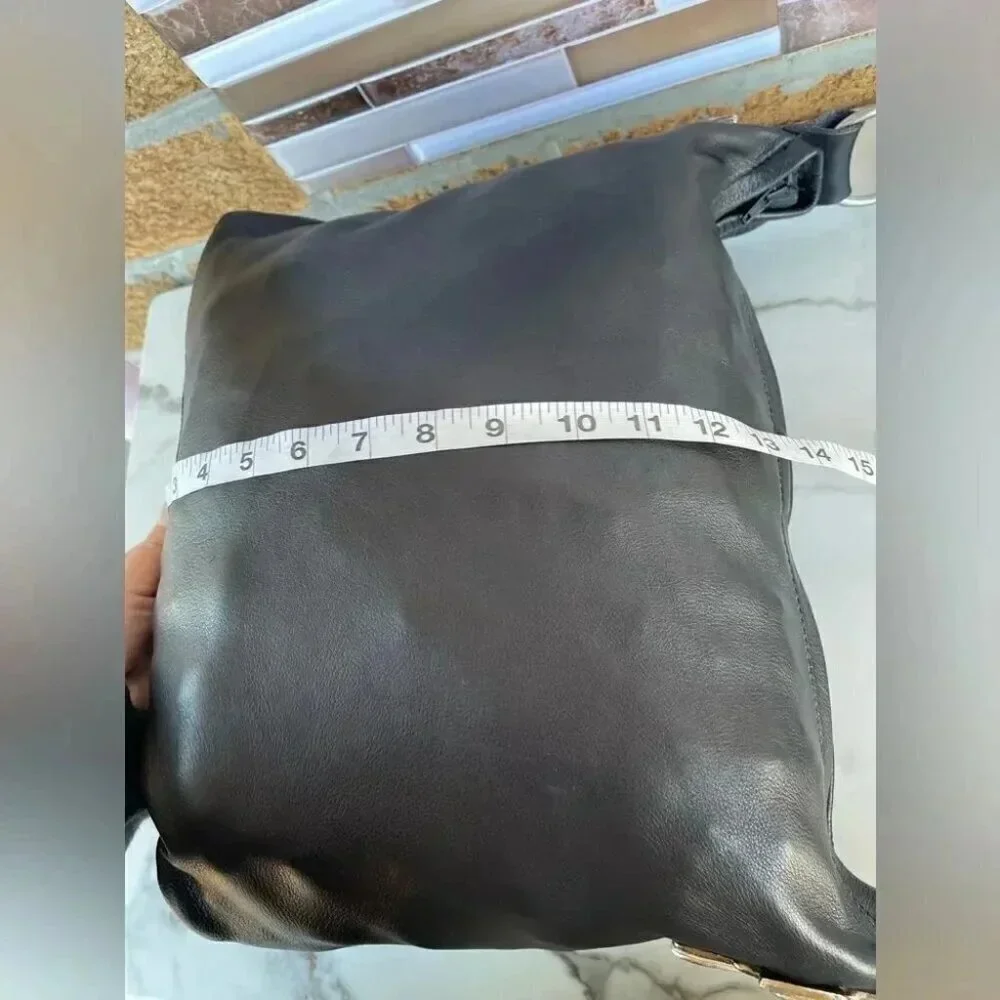 Leather rock usa black leather bag
